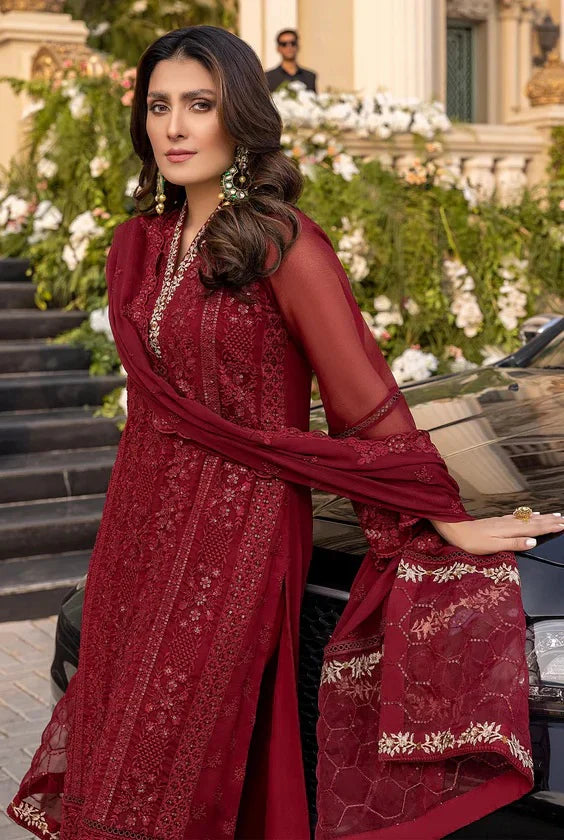03-Piece Chiffon Suit With Embroidery | Ready To Wear