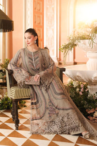 Taupe Beige Chiffon Embroidered 3-Piece Suit | Ready to Wear