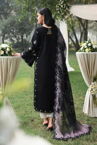 Noir & Soft Violet: Embroidered Lawn Suit With Printed Chiffon Dupatta | Ready To Wear