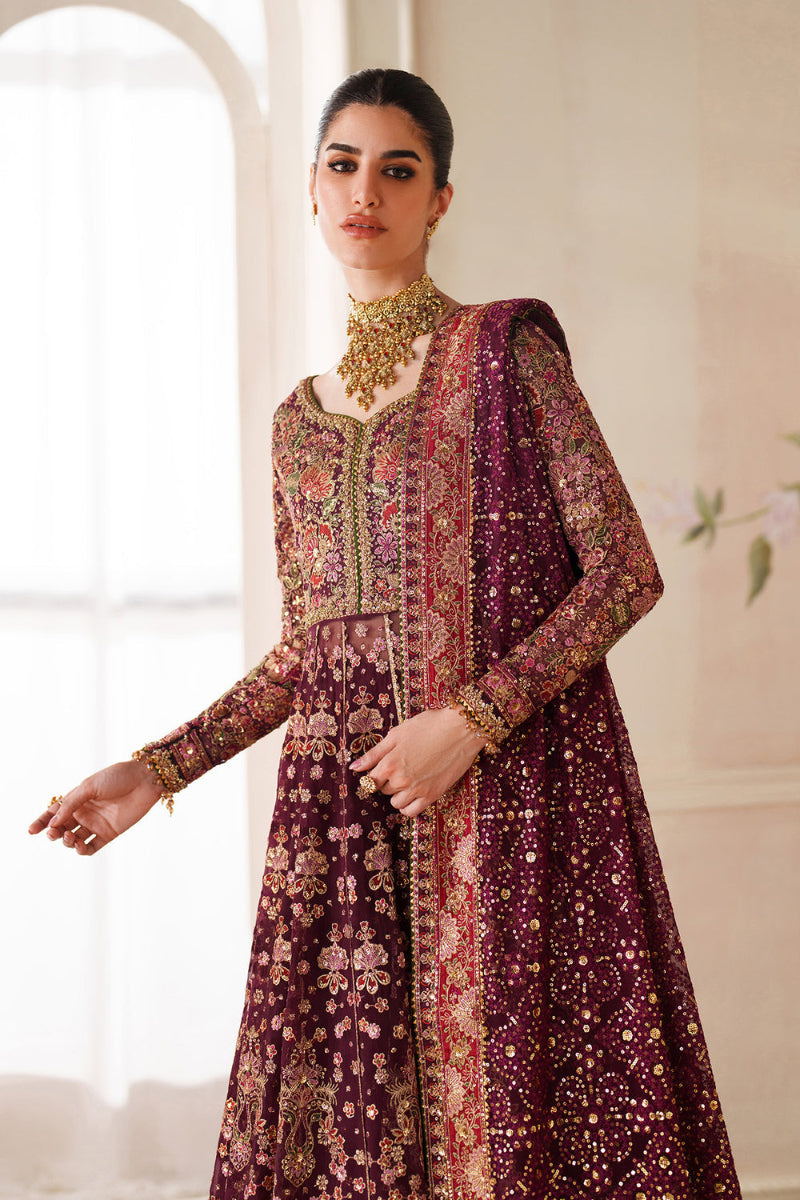 Maroon Chiffon Heavy Embroidered 3-Piece Set | Ready to Wear
