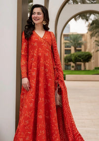 Embroidered Lawn Suit ( Maxi Style ) With Chiffon Dupatta | Ready To Wear
