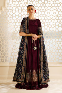 Velvet 3-Piece RTW Suit with Chiffon Dupatta