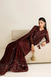Plum Mirror Luminary: Heavy Embroidered Chiffon Suit | Ready To Wear