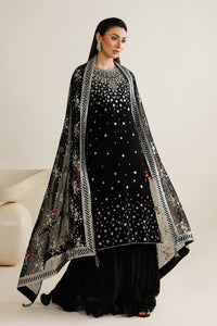 Black Chiffon Sequence Embroidered 3-Piece Suit | Ready to Wear