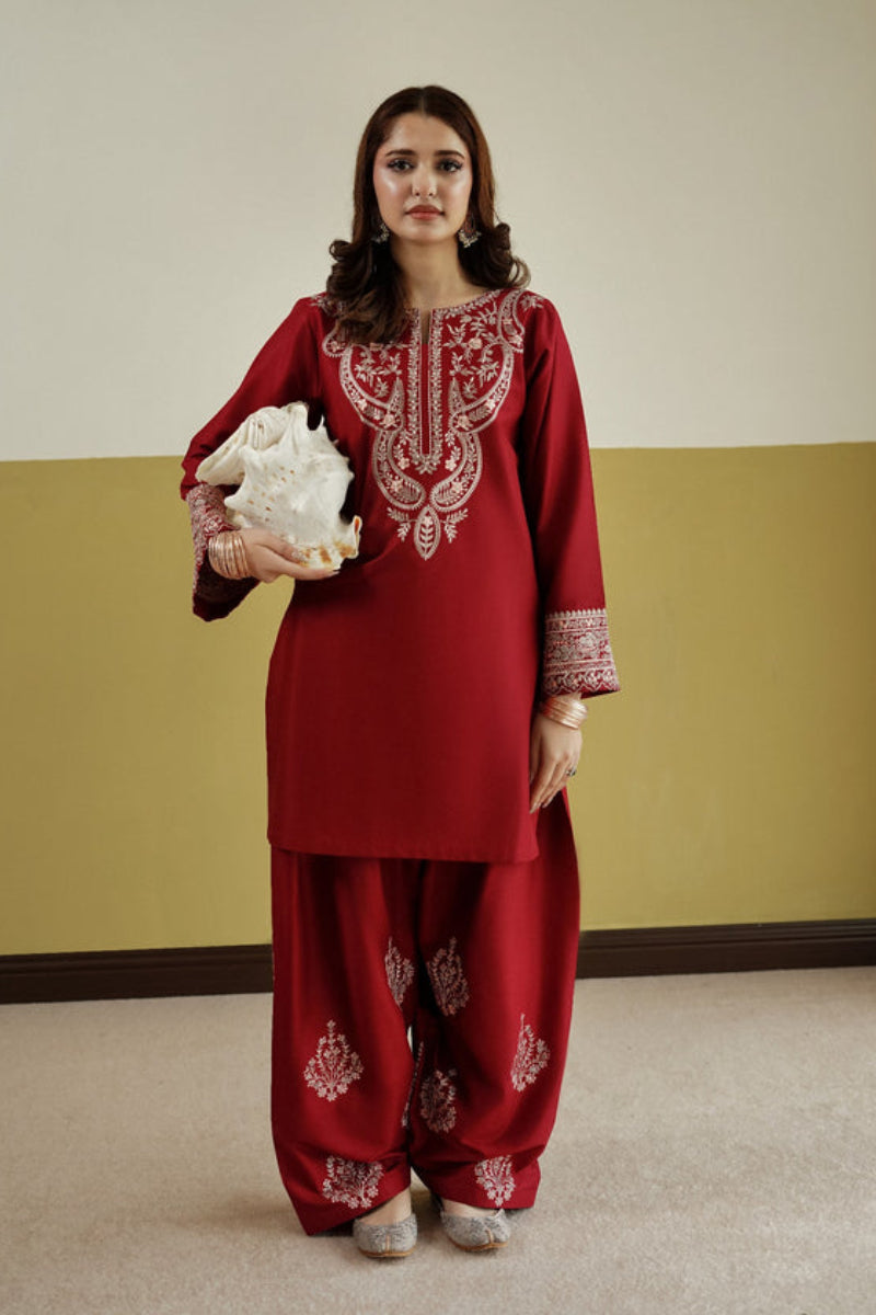 Maroon Premium Silk 3 piece suit | Ready To Wear