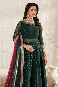 Emerald green Bridal Maxi  Chiffon & Malai with Heavy Zari Embroidery | Ready-to-Wear