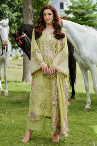 03-Piece Embroidered Lawn Suit With Organza Dupatta | Ready To Wear
