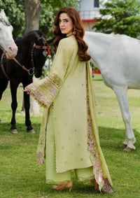 03-Piece Embroidered Lawn Suit With Organza Dupatta | Ready To Wear