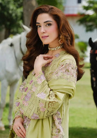 03-Piece Embroidered Lawn Suit With Organza Dupatta | Ready To Wear