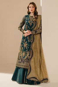 Embroidered Chiffon Sharara Suit with Organza Borders & Malai Crepe Sharara | Ready to Wear