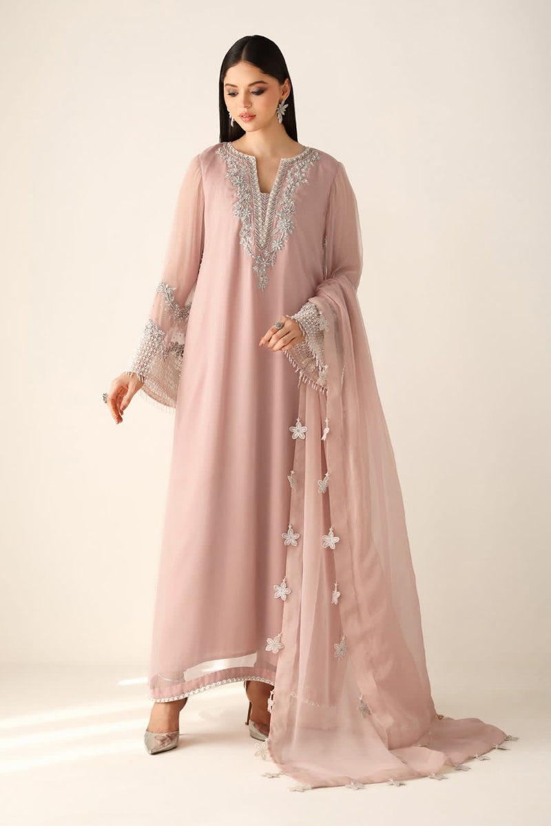 03-Piece Luxury Chiffon Hand-Embellished suit | Ready To Wear