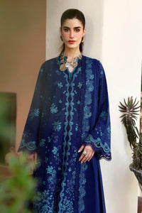 Royal Blue Embroidered Lawn Suit with Chiffon Dupatta | Ready To Wear