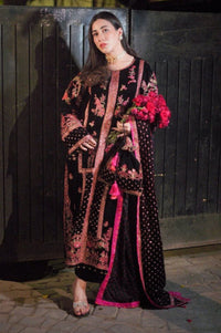 Black Black Velvet Heavy Embroidered 3-Piece Suit | Ready to Wear