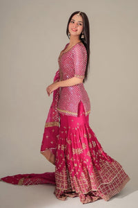 Pink Premium Chiffon 3 piece suit Ready To Wear