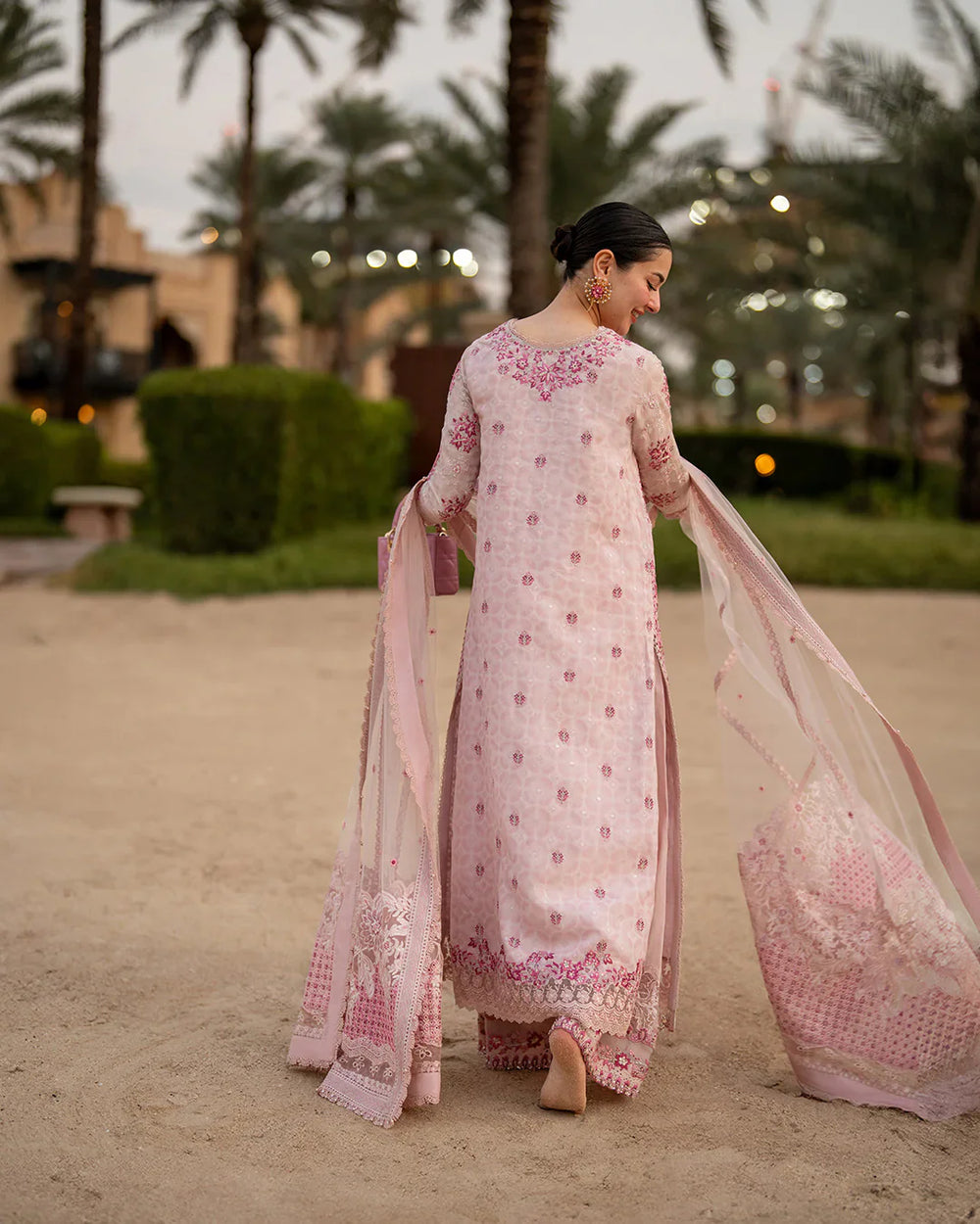 03-Piece Embroidered Lawn Suit With Organza Dupatta | Ready To Wear