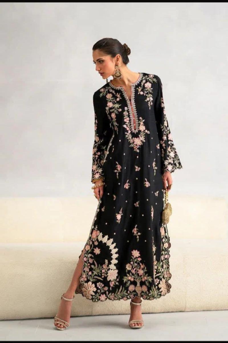 Fully Embroidered Silk Suit | Ready To Wear