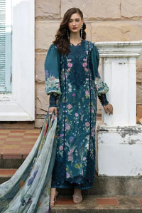 Deep Teal & Soft Pastel: Printed Lawn Suit | Ready To Wear