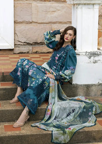 Deep Teal & Soft Pastel: Printed Lawn Suit | Ready To Wear