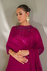 Deep Fuschia: Embroidered Short Kurti Suit | Ready To Wear