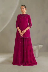 Deep Fuschia: Embroidered Short Kurti Suit | Ready To Wear
