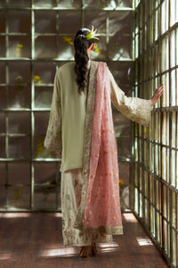 Pistachio Green  Luxury Raw Silk Embroidered 3-Piece suit | Ready to Wear