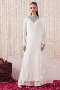 Ivory White Heavy Embroidered Chiffon 3-Piece Suit – Ready to Wear