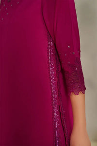 Deep Fuschia: Embroidered Short Kurti Suit | Ready To Wear
