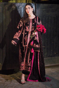 Black Black Velvet Heavy Embroidered 3-Piece Suit | Ready to Wear