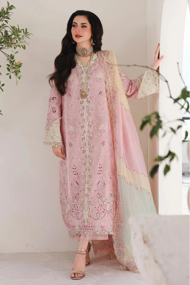 03-Piece Embroidered Lawn Suit With Jacquard Dupatta | Ready To Wear