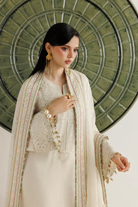 Elegant Ivory Semi Pure Chiffon Thread & Sequence Embroidered Suit | ready to wear