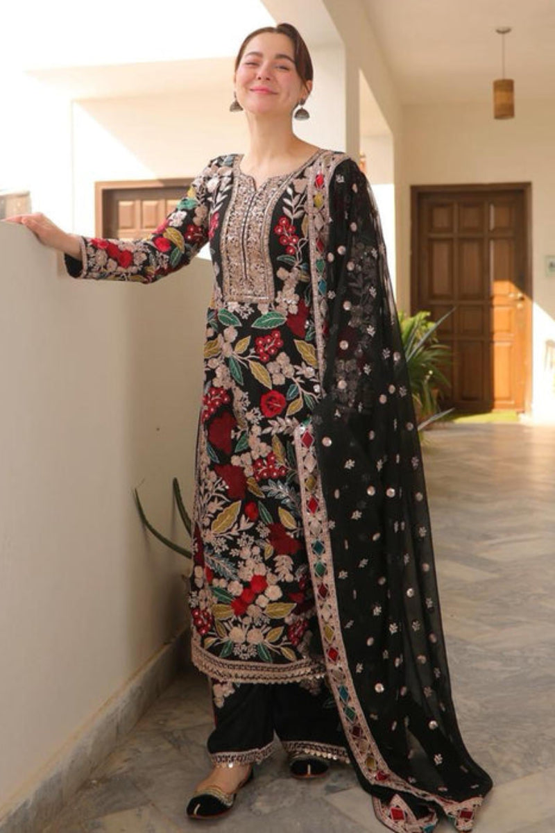Luxury Chiffon Sequin Embroidered Suit – Ready to Wear