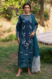 Teal Cotton 3 piece Suit with Khaddi Net Dupatta | Ready To Wear