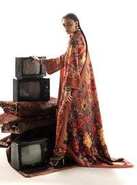 Terracotta Brown: Printed Lawn Suit | Ready To Wear
