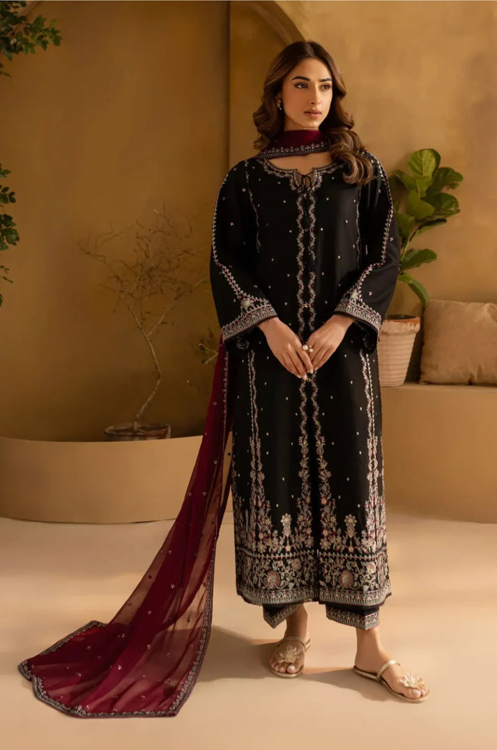 Pure Cotton Silk Embroidered 3-Piece Suit With Chiffon Dupatta | Ready To Wear