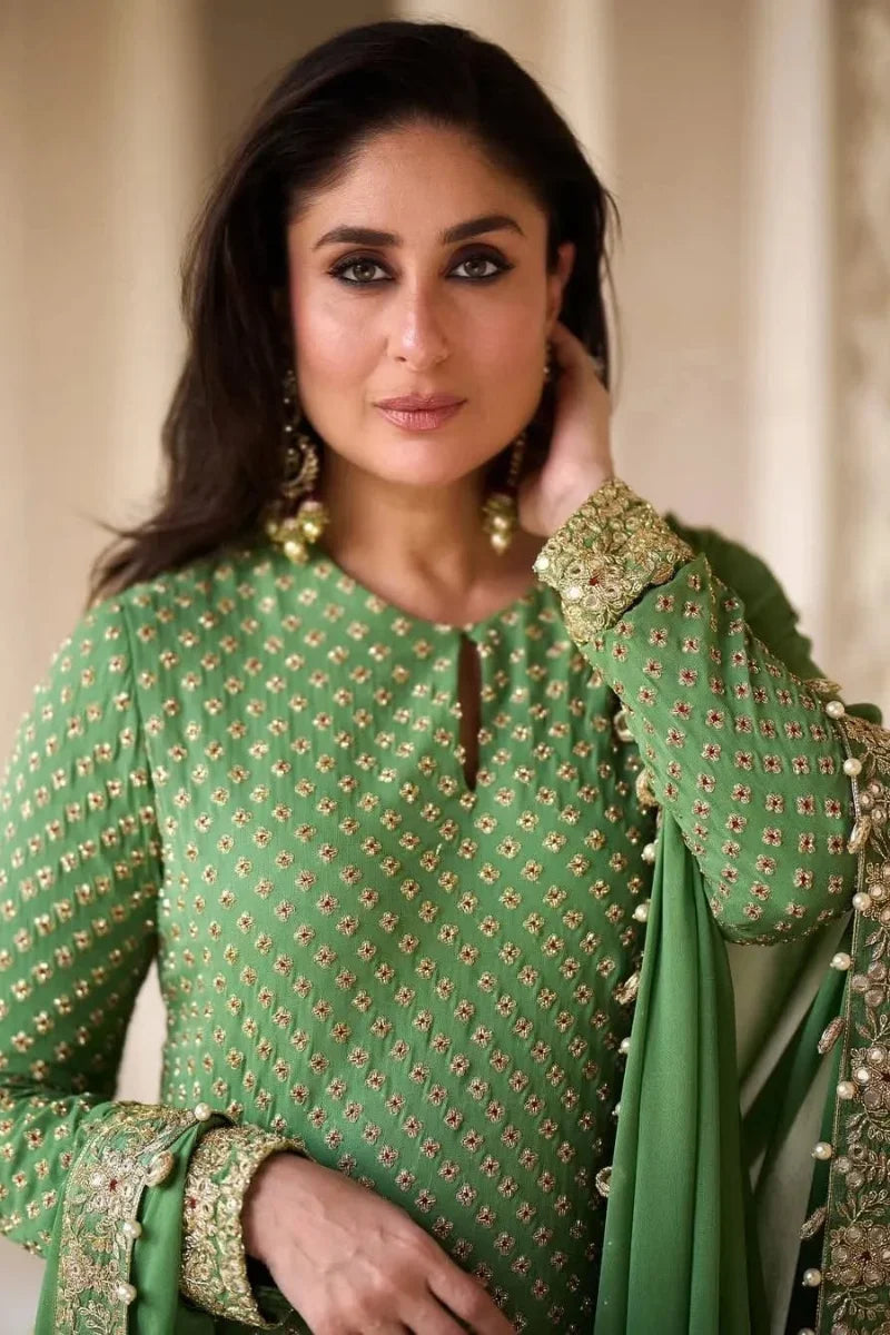 Sequence Embroidered Semi-Pure Chiffon 3 piece Suit | Ready To Wear
