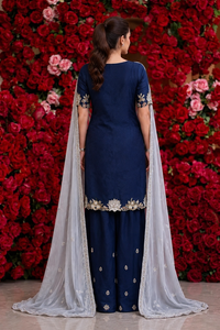 Embroidered Shamoze Silk 3-Piece Suit | Ready to Wear