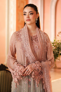 Dusty Pink & Grey-Ash Heavy Embroidered Tie-Dye Chiffon 3-Piece Suit | Ready To Wear