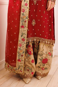 Bridal Red Embroidered Chiffon Suit With Organza Dupatta | Ready To Wear