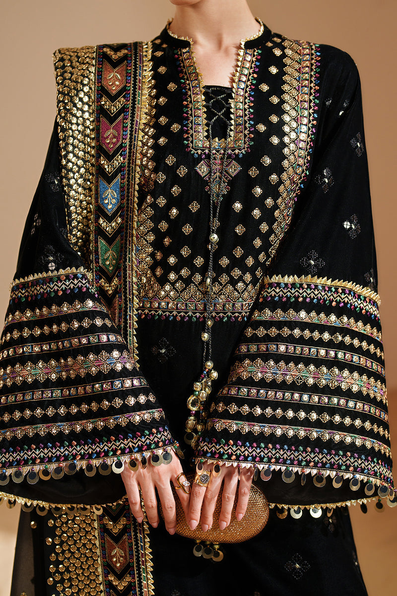 3 Piece Velvet Suit With Georgette Chiffon Dupatta | Read To Wear