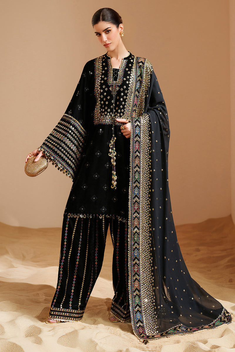 3 Piece Velvet Suit With Georgette Chiffon Dupatta | Read To Wear