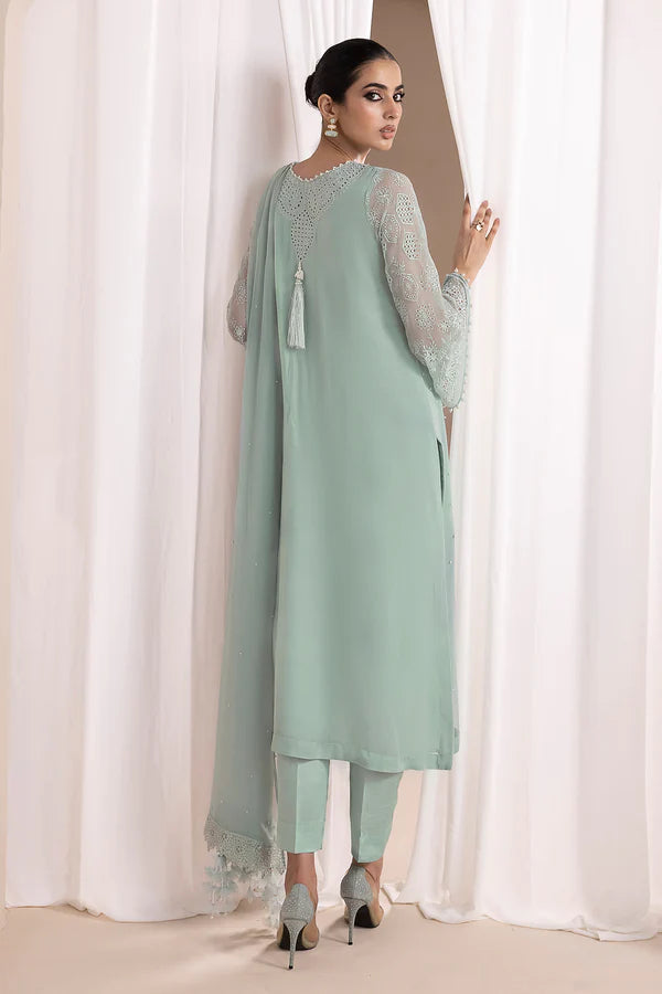 Pearl Embroidered Chiffon 3 Piece Suit with Heavy Embroidered Dupatta | Ready To Wear