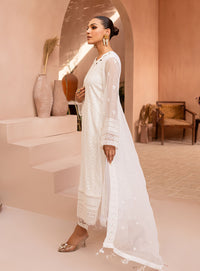 3-Piece Semi Pure Chiffon Embroidered Suit - Ready  To  Wear