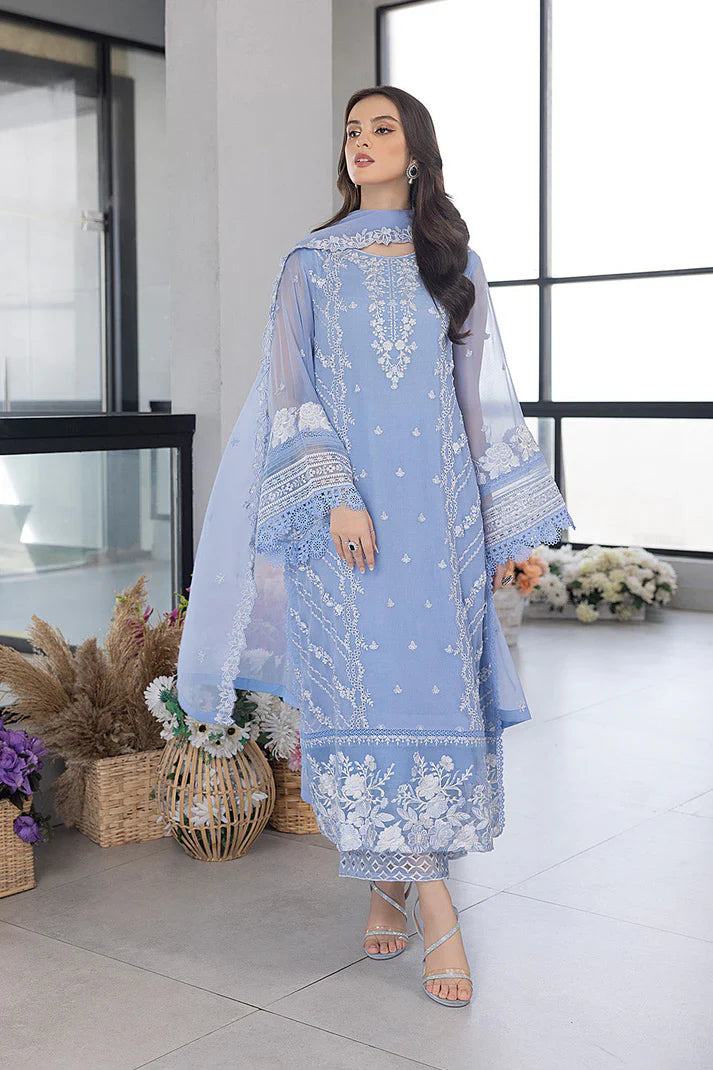 03-Piece Organza Suit With Embroidery |Ready To Wear