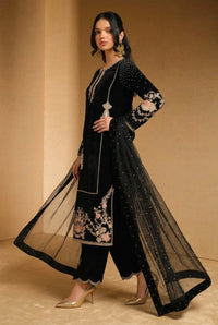 Black Velvet Embroidered 3-Piece Suit | Ready To Wear