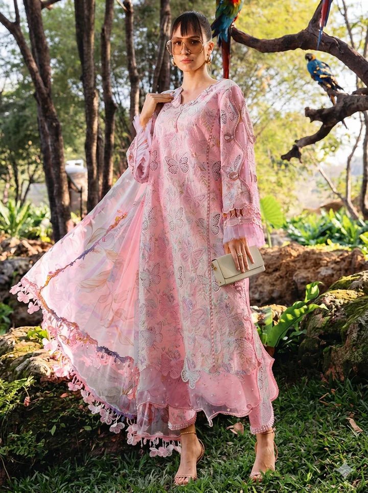 03-Piece Printed Lawn Suit With Chikankari Embroidery - Ready To Wear