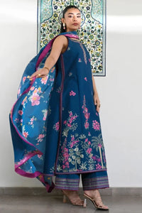 Teal Blue  Premium Air Jet Dhanak Embroidered 3-Piece suit – Ready to Wear