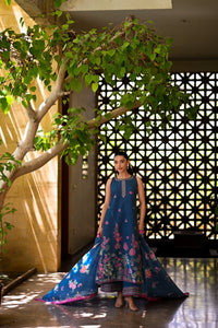 Teal Blue  Premium Air Jet Dhanak Embroidered 3-Piece suit – Ready to Wear