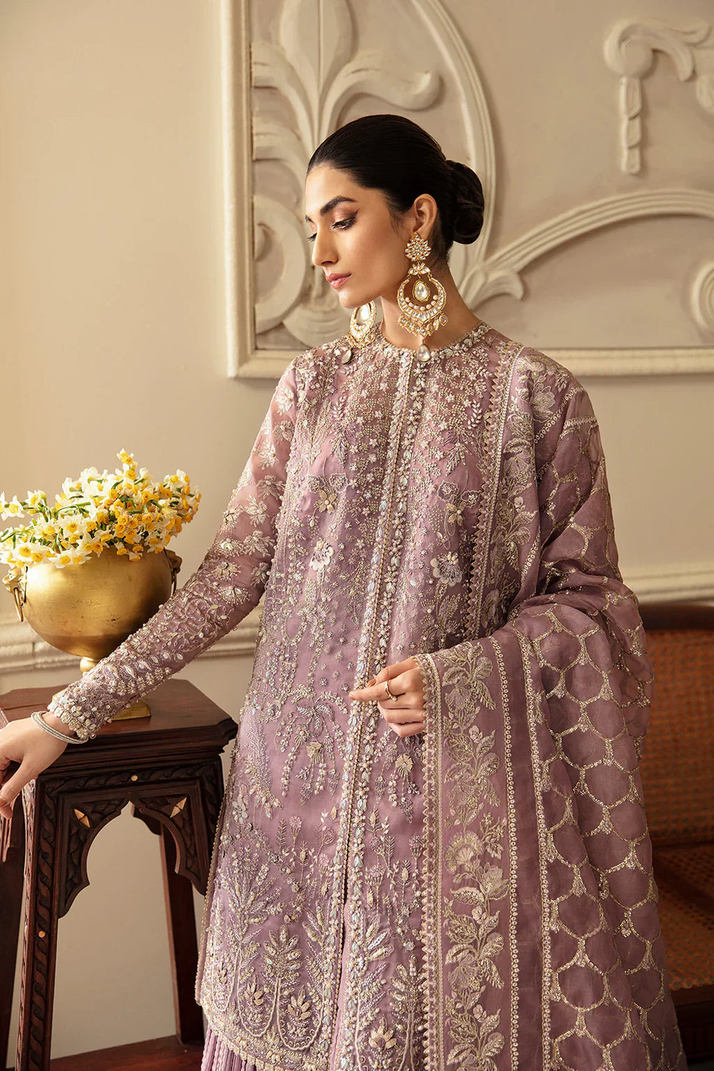 03-Piece Embroidered Organza Suit | Ready To Wear