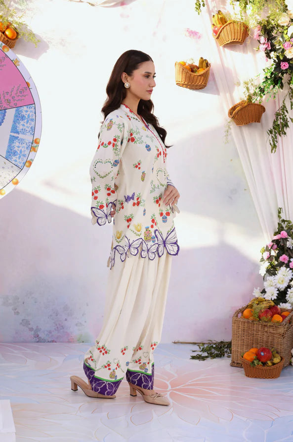 Heavy Embroidered Lawn 3-Piece Suit with Chiffon Dupatta | Ready to Wear