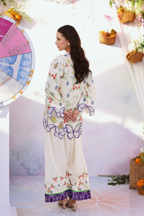 Heavy Embroidered Lawn 3-Piece Suit with Chiffon Dupatta | Ready to Wear